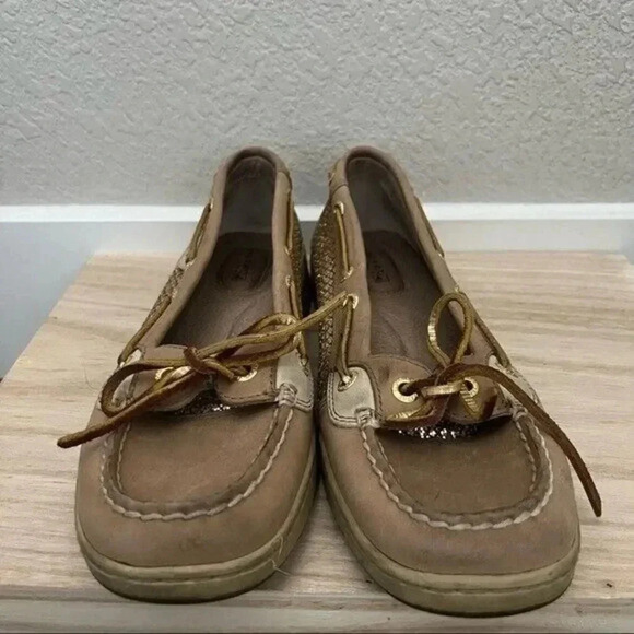 Sperry Topsider Angelfish Brown Leather Metallic Boat Shoe 7 - Picture 7 of 7